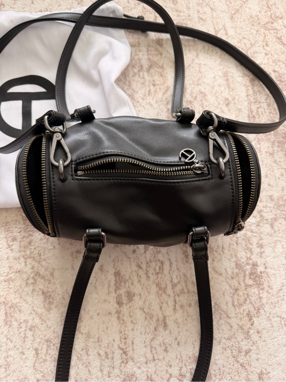 Telfar Black Mini Barrel Shoulder/Crossbody Bag